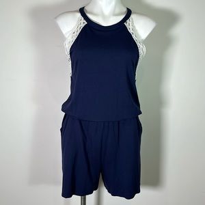 Size medium Lilly Pulitzer LaLa Romper in True Navy